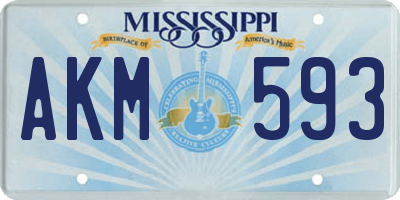 MS license plate AKM593