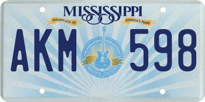MS license plate AKM598