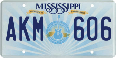 MS license plate AKM606