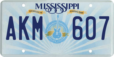 MS license plate AKM607