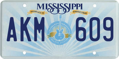 MS license plate AKM609