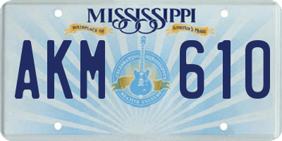 MS license plate AKM610
