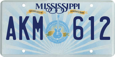 MS license plate AKM612