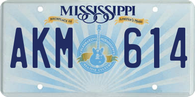 MS license plate AKM614