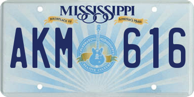 MS license plate AKM616