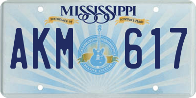 MS license plate AKM617