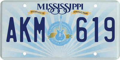 MS license plate AKM619