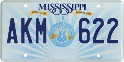 MS license plate AKM622
