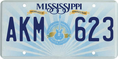 MS license plate AKM623