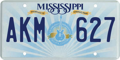 MS license plate AKM627