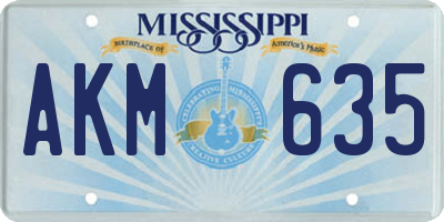 MS license plate AKM635