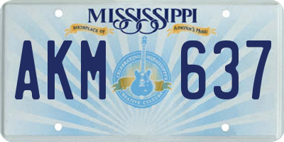 MS license plate AKM637