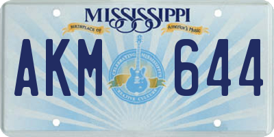 MS license plate AKM644