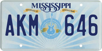 MS license plate AKM646