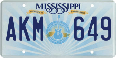 MS license plate AKM649