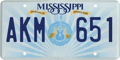 MS license plate AKM651
