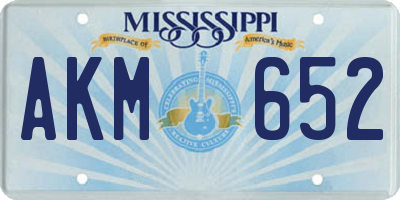MS license plate AKM652