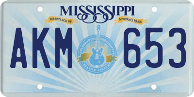 MS license plate AKM653