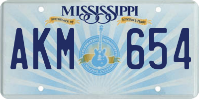 MS license plate AKM654