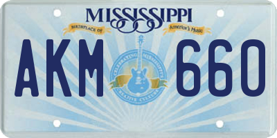 MS license plate AKM660