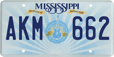 MS license plate AKM662