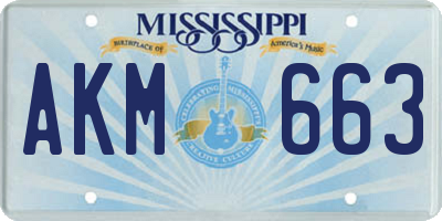 MS license plate AKM663