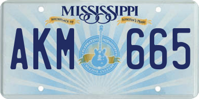 MS license plate AKM665