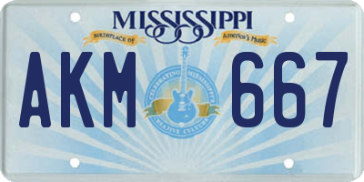 MS license plate AKM667