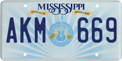 MS license plate AKM669
