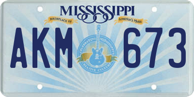 MS license plate AKM673