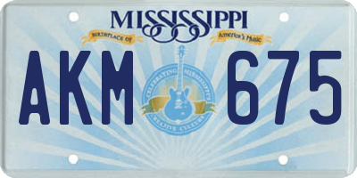 MS license plate AKM675