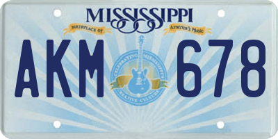 MS license plate AKM678