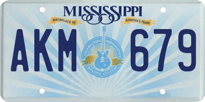 MS license plate AKM679