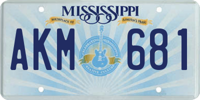 MS license plate AKM681