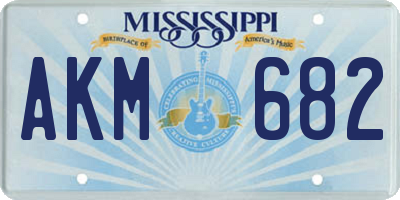 MS license plate AKM682