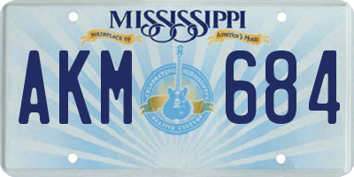 MS license plate AKM684