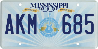 MS license plate AKM685