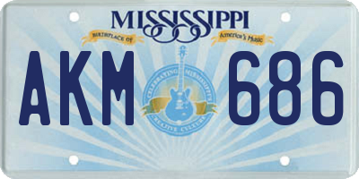 MS license plate AKM686