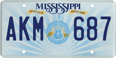 MS license plate AKM687