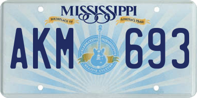 MS license plate AKM693