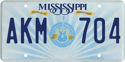 MS license plate AKM704