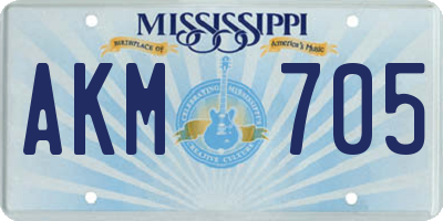 MS license plate AKM705