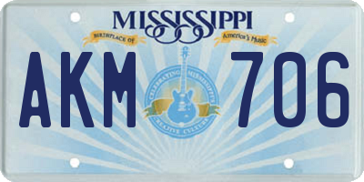 MS license plate AKM706