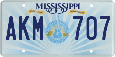 MS license plate AKM707