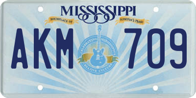MS license plate AKM709
