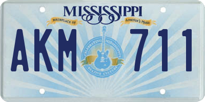 MS license plate AKM711