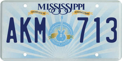 MS license plate AKM713