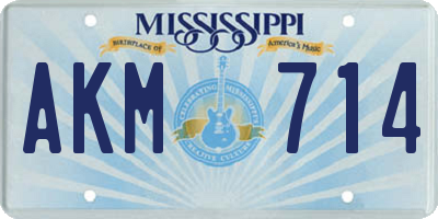 MS license plate AKM714