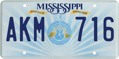 MS license plate AKM716