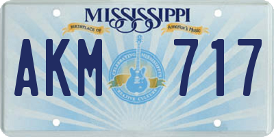 MS license plate AKM717
